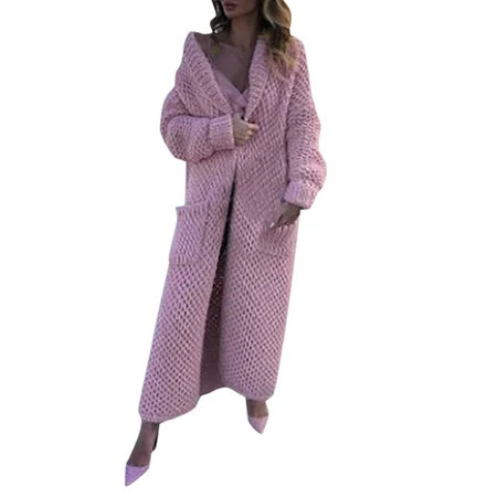 Women s Sweater Coat Long Sleeve Chunky Knit Sweater with Embroidered Designs High Waisted and Oversized Fit Europe for The Ultimate In Comfort | Walmart (US)