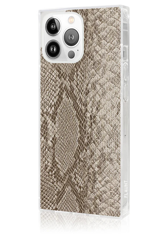 SQUARE® Nude Python Faux Leather iPhone Case | FLAUNT