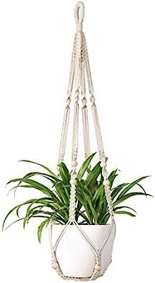 Mkono Macrame Plant Hangers Indoor Hanging Planter Basket with Wood Beads Decorative Flower Pot H... | Amazon (US)