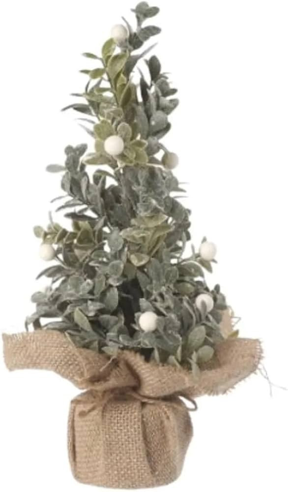 Eucalyptus Tree with Hessian Pot, Frosted Decal and White Berries, 16cm x 33cm | Amazon (UK)