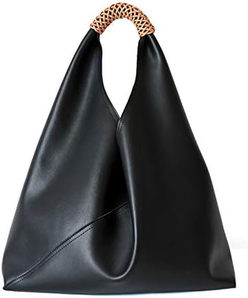 Genuine Cowhide Leather Shoulder Portable Hobo Handbag Purse Triangle Tote | Amazon (US)