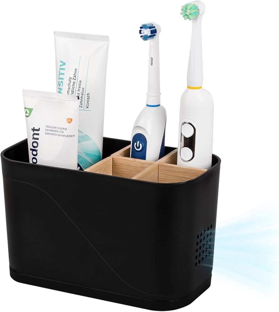 Toothbrush Holders for Bathrooms, Electric Tooth Brush Holder with Bamboo Dividers Kids Toothbrus... | Amazon (US)