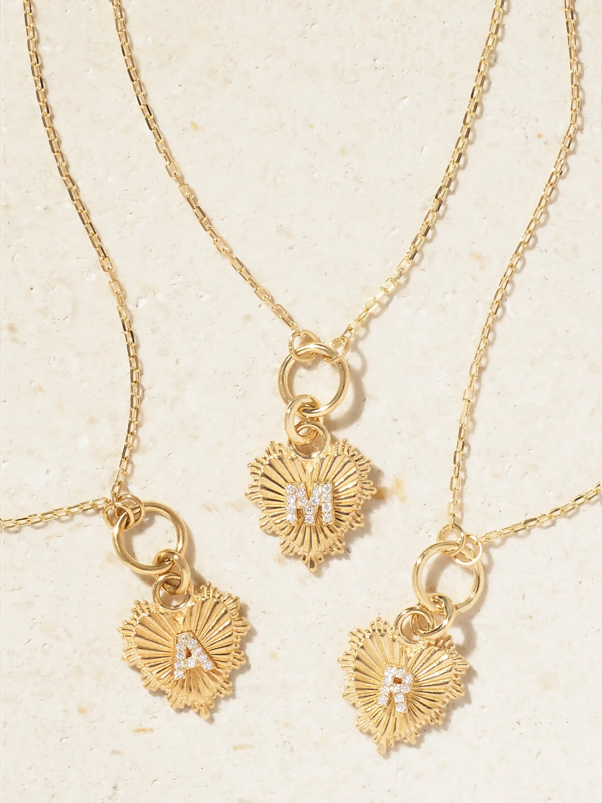 Initial 18-karat gold diamond necklace | NET-A-PORTER (UK & EU)