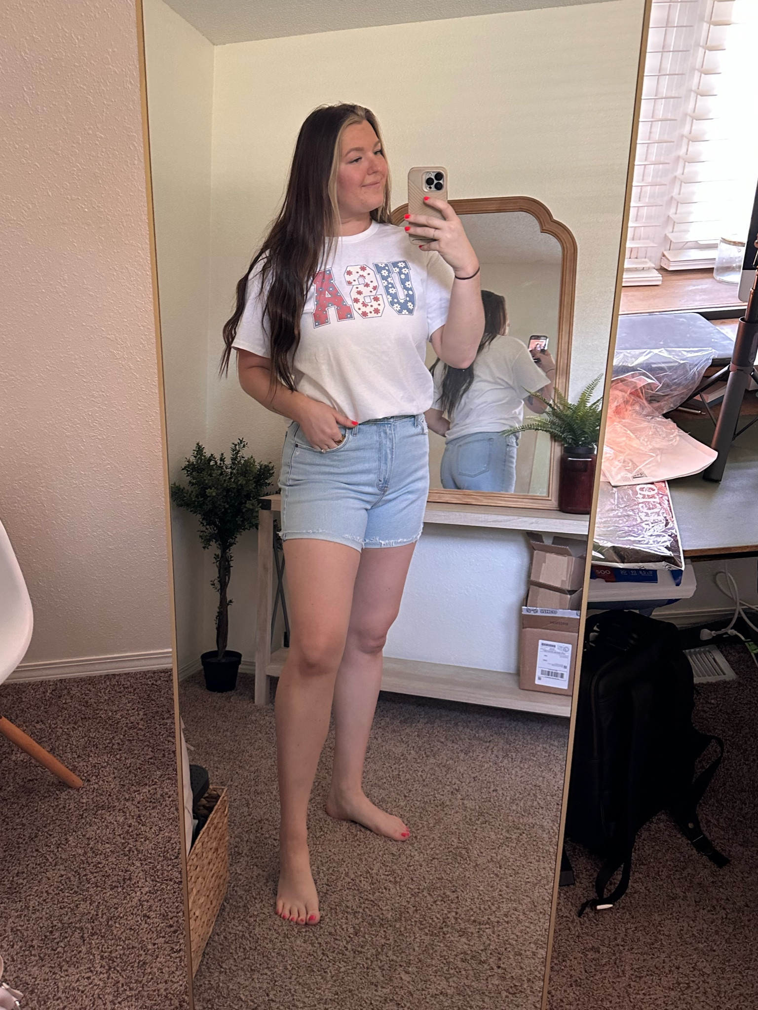 Perfect light wash long shorts. 15% off

#LTKSeasonal #LTKSaleAlert #LTKFindsUnder50