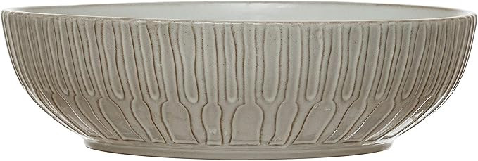 Creative Co-op Debossed Stoneware, White Bowl | Amazon (US)