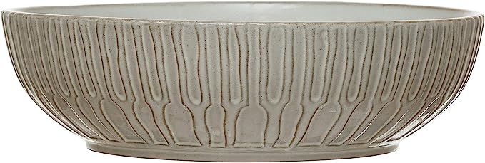 Creative Co-op Debossed Stoneware, White Bowl | Amazon (US)