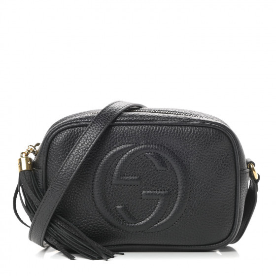 GUCCI Pebbled Calfskin Mini Soho Disco Bag Black | Fashionphile