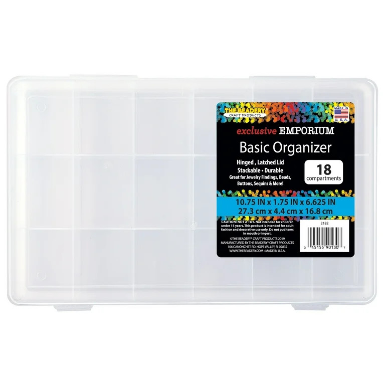 The Beadery - 18 Compartment Organizer Box - Clear Plastic | Walmart (US)