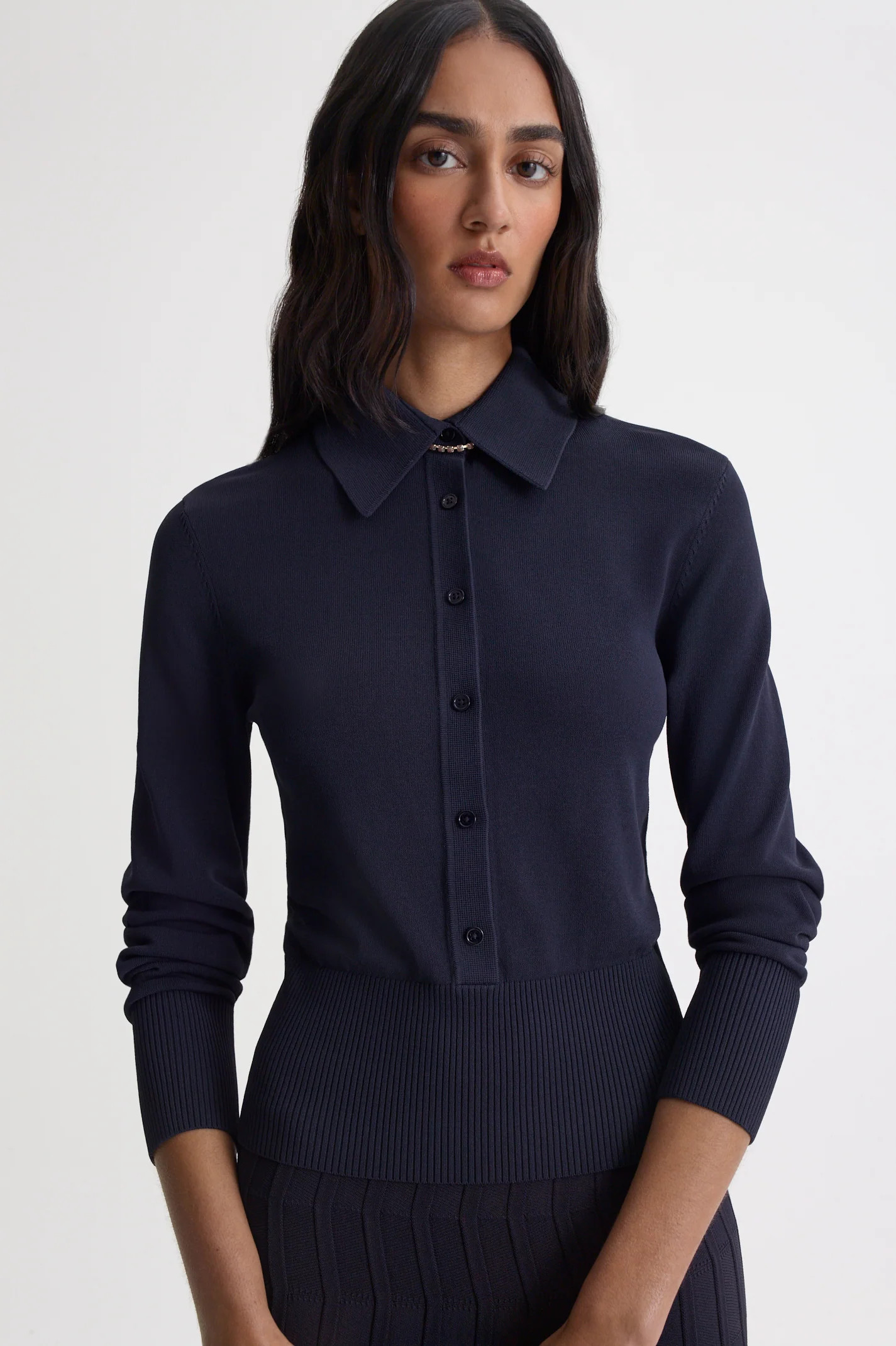 PLEAT SHIRT - NAVY - Scanlan Theodore | Scanlan Theodore AU