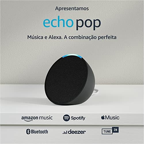 Apresentamos o Echo Pop | Smart speaker compacto com som envolvente e Alexa | Cor Preta | Amazon (BR)