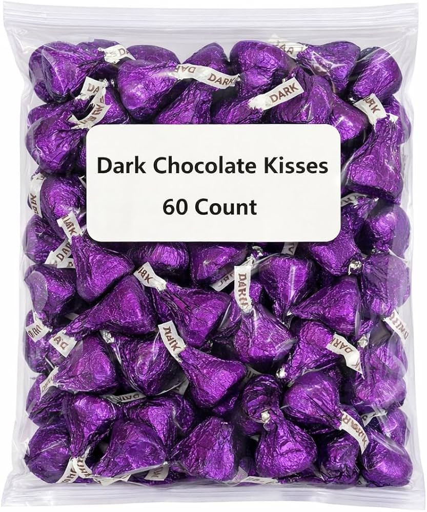 KISS Special Dark Approx 60 Pieces of Dark Chocolate Mildly Sweet Candy Purple Foils Kiss Chocola... | Amazon (US)