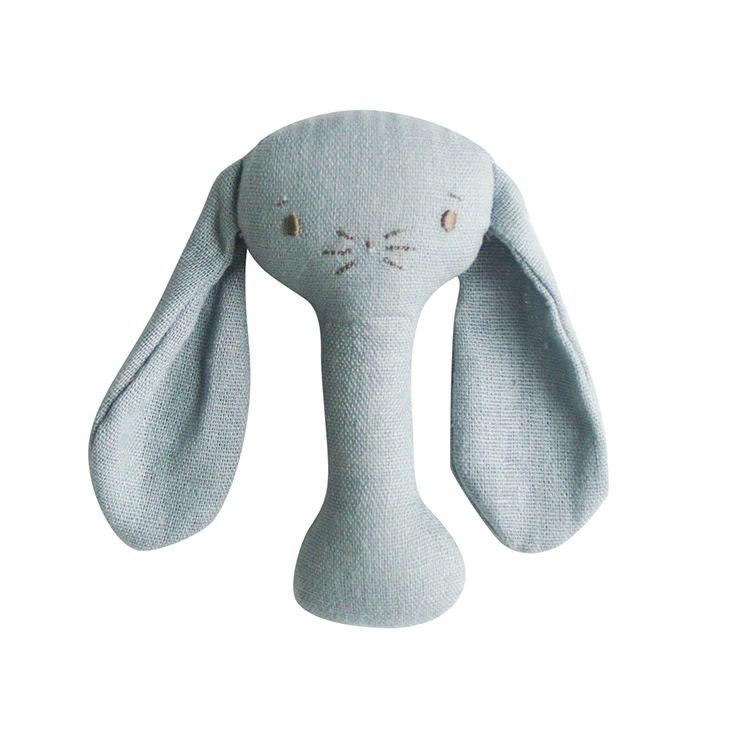 Bobby Bunny Stick Rattle, Grey Linen | SpearmintLOVE