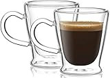 Circleware Insulated Heat Resistant Glass Coffee Mugs with Handle Set of 2, Beverage Drinking Home K | Amazon (US)