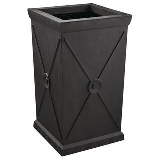 Eldon Medium Black Rubber Recycled Self-Watering Tall Square Planter (14.9 in. L x 14.9 in. W x 2... | The Home Depot