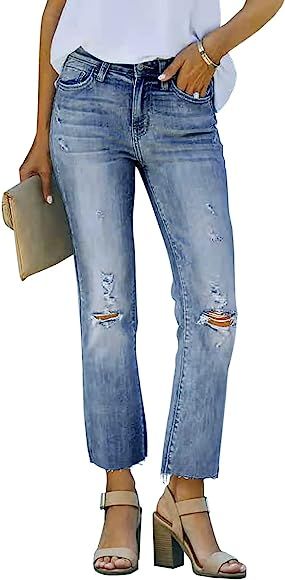 Necooer Womens Flare Jeans Classic Stretch Raw Hem Flare Bell Bottom Denim Jeans Pants | Amazon (CA)