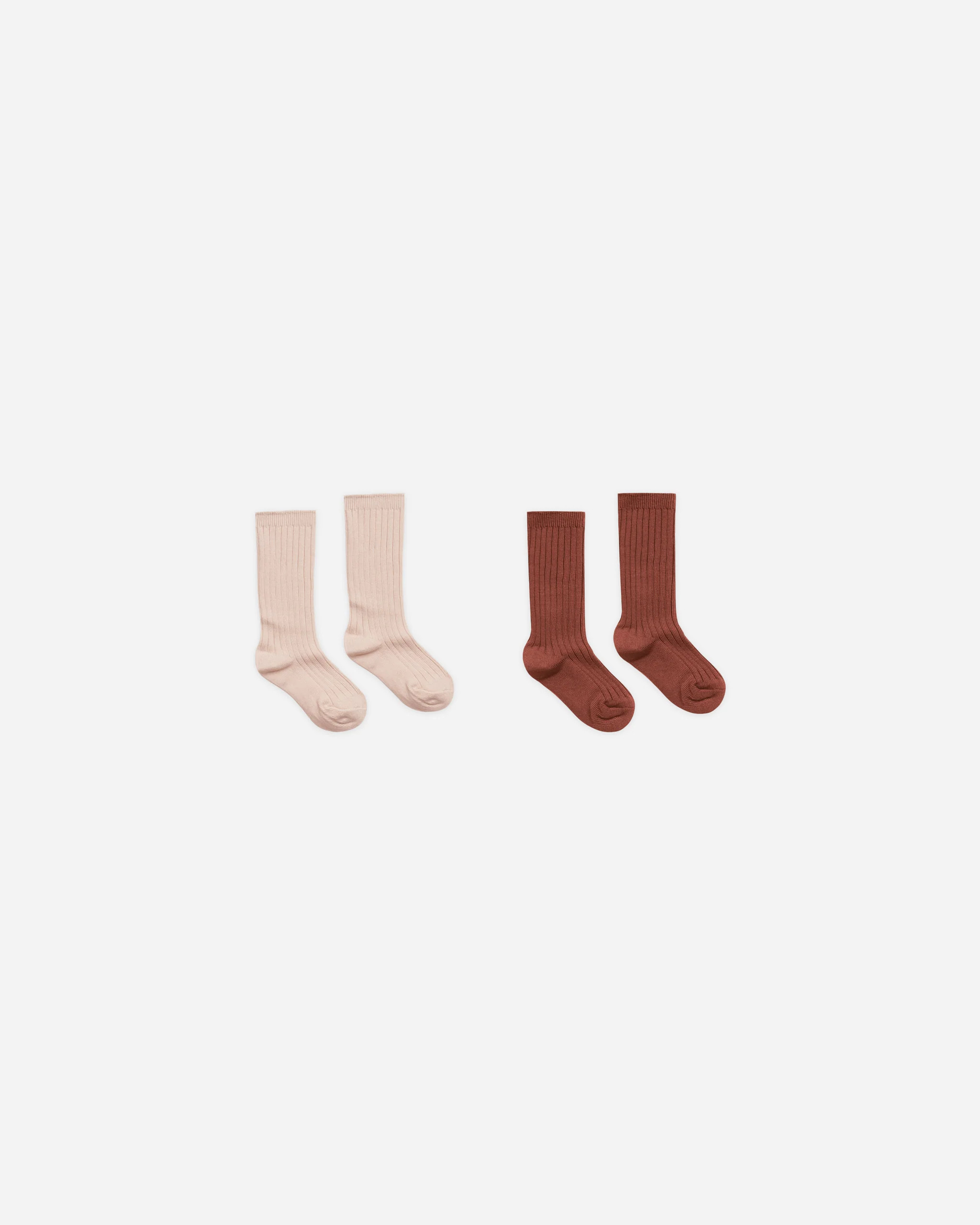 Ribbed Socks || Brick, Rose | Rylee + Cru