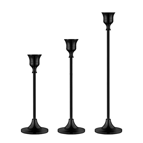 Candlestick Holders,Taper Candle Holder for Candlesticks Black Candelabra Candle Holder Vintage Candle Stick Candle Holder for Fireplace Party Dining Home | Amazon (US)