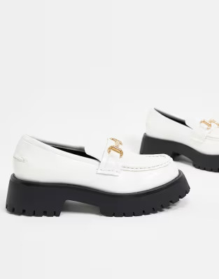 ASOS DESIGN Monster chunky loafers in white | ASOS (Global)