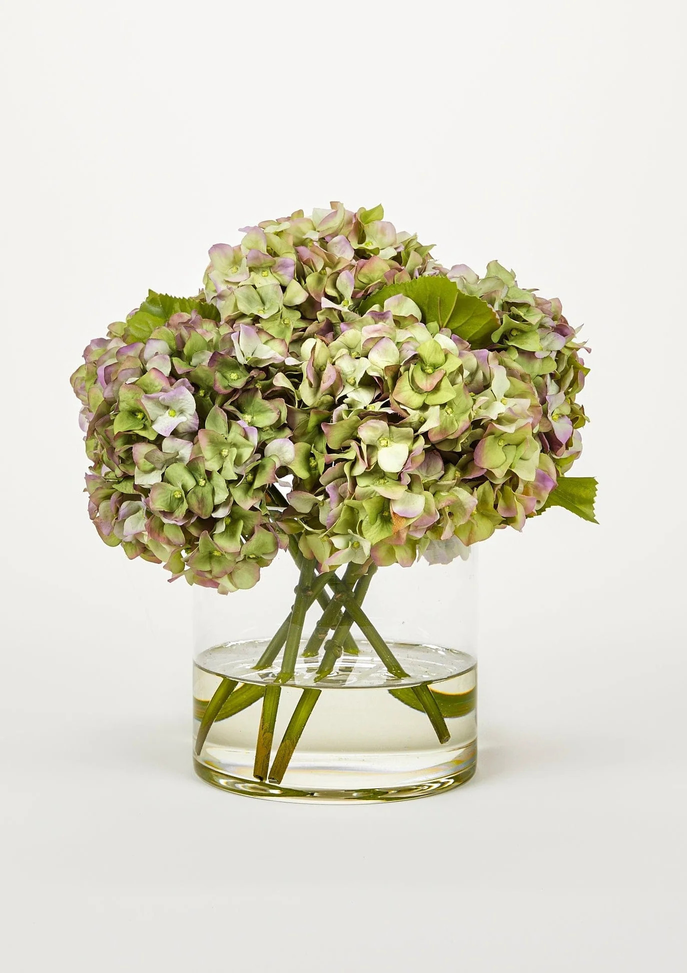 Green Hydrangea in Glass Vase | Faux Flower Arrangements | Afloral.com | Afloral
