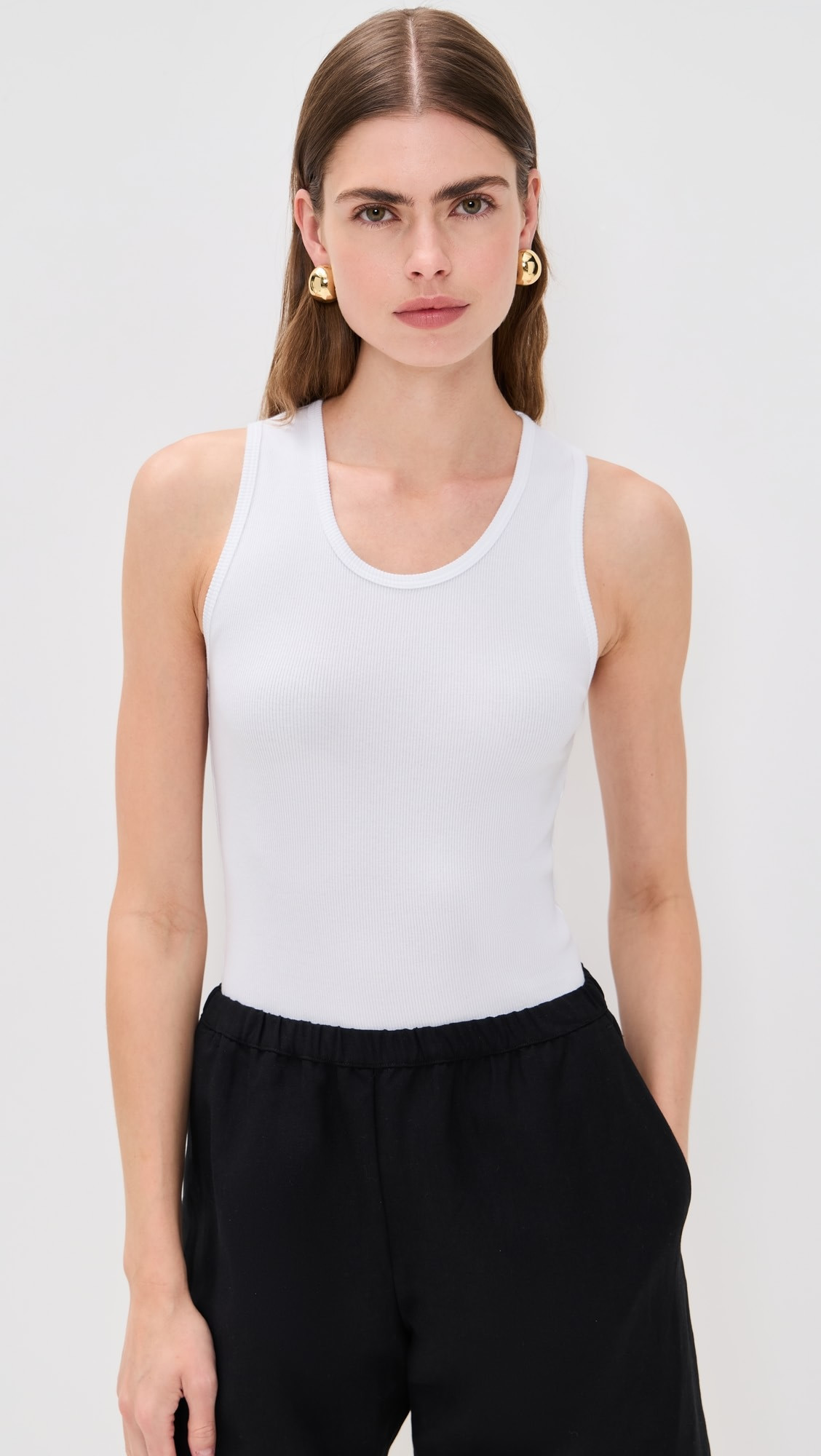 Enza Costa Cotton Rib Scoop Tank | Shopbop | Shopbop