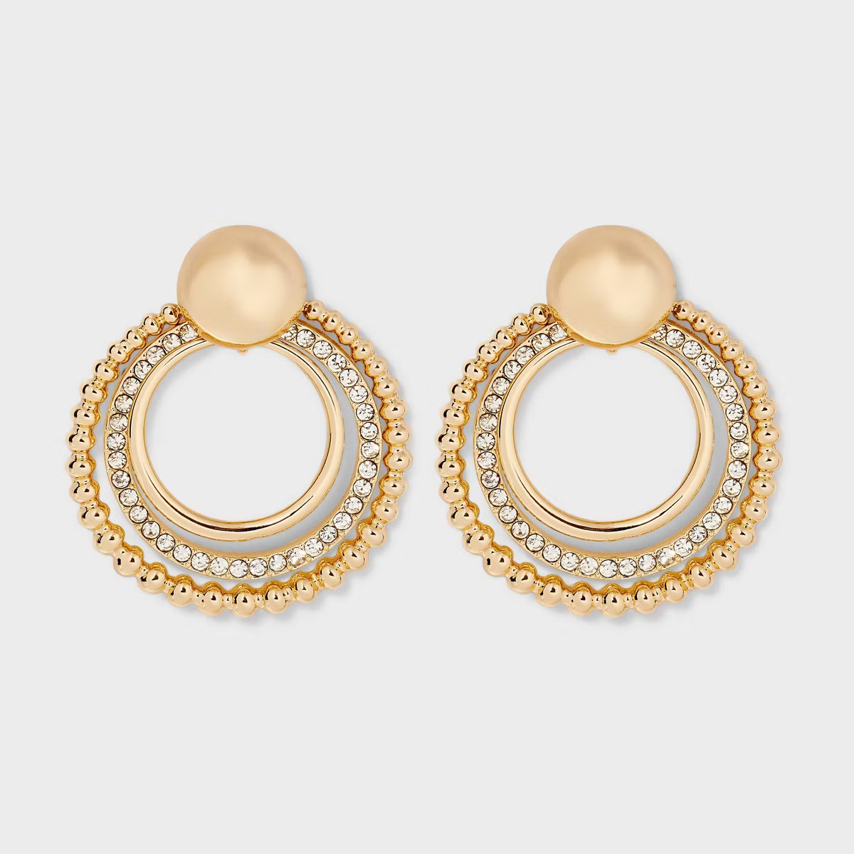 SUGARFIX by BaubleBar Crystal Hoop Earrings - Gold | Target