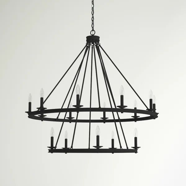 Poynor Dimmable Wagon Wheel Chandelier | Wayfair North America