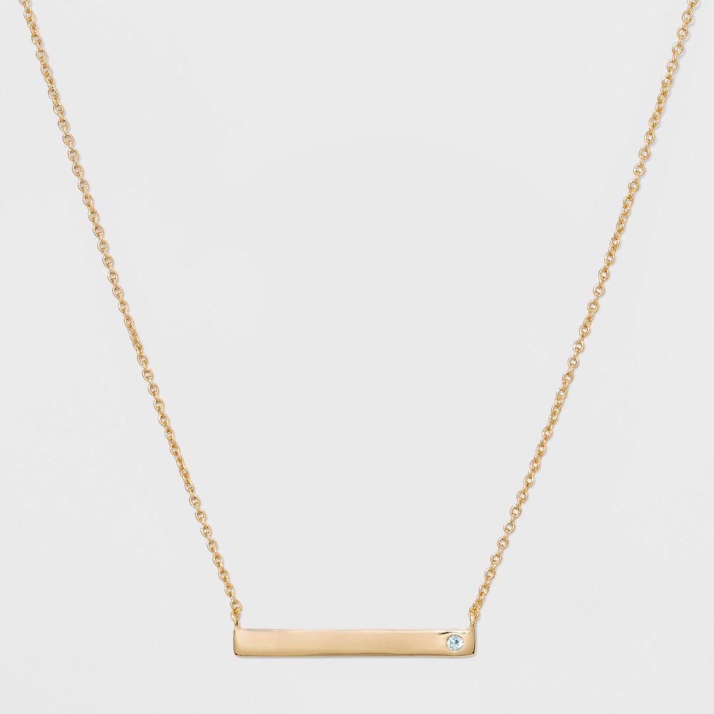 Silver Plated Turquoise Bar Necklace - A New Day Gold | Target