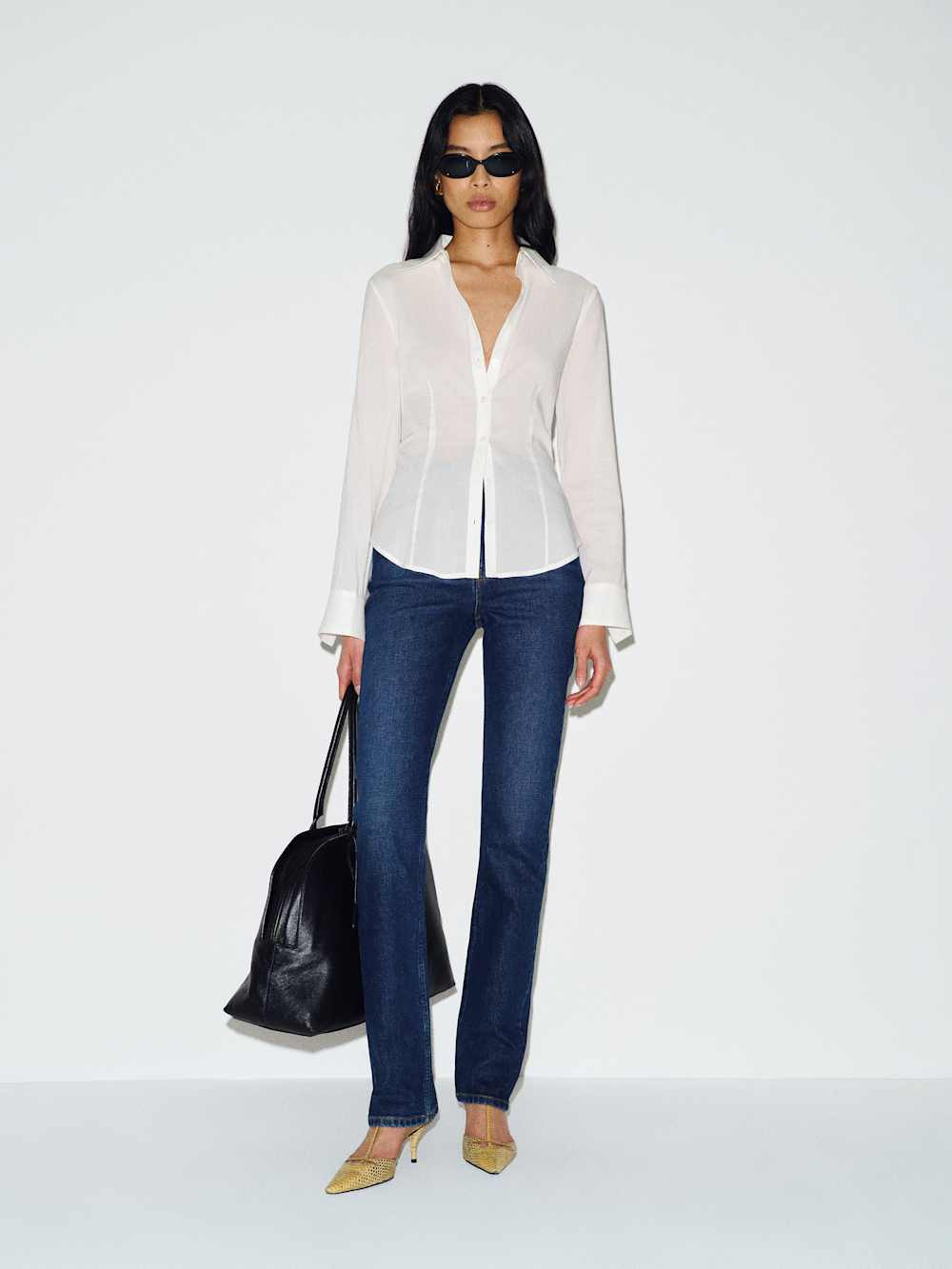 Raya Fitted Voile Shirt | Reformation (Global)
