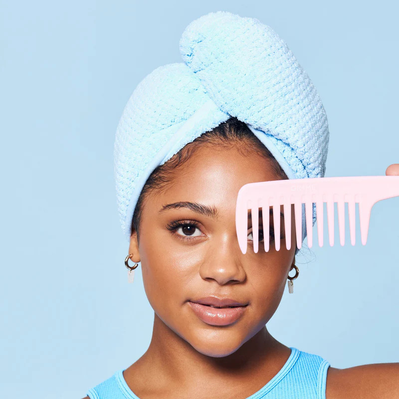 Gimme Twist™ Gentle-Dry Hair Towel - Blue | Gimme Beauty | GIMME BEAUTY