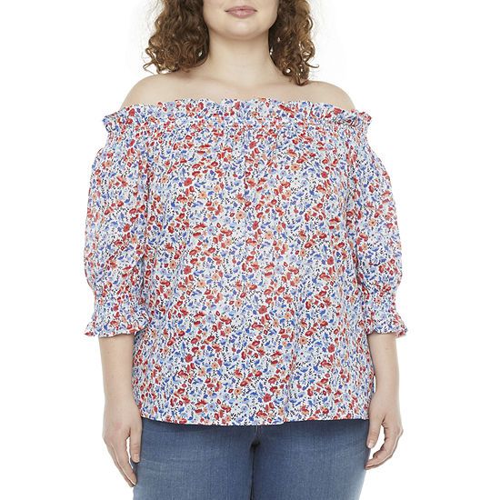 St. John's Bay-Plus Womens Off The Shoulder Blouse | JCPenney