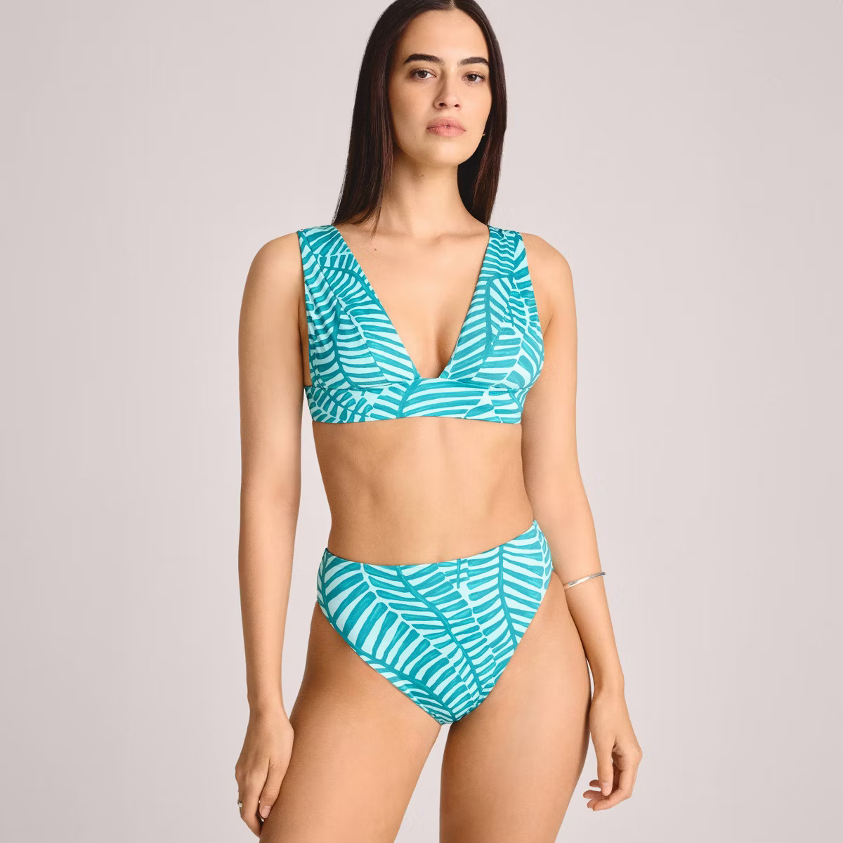 Vitamin A Women's Longline Bikini Top - Jade Print | Target
