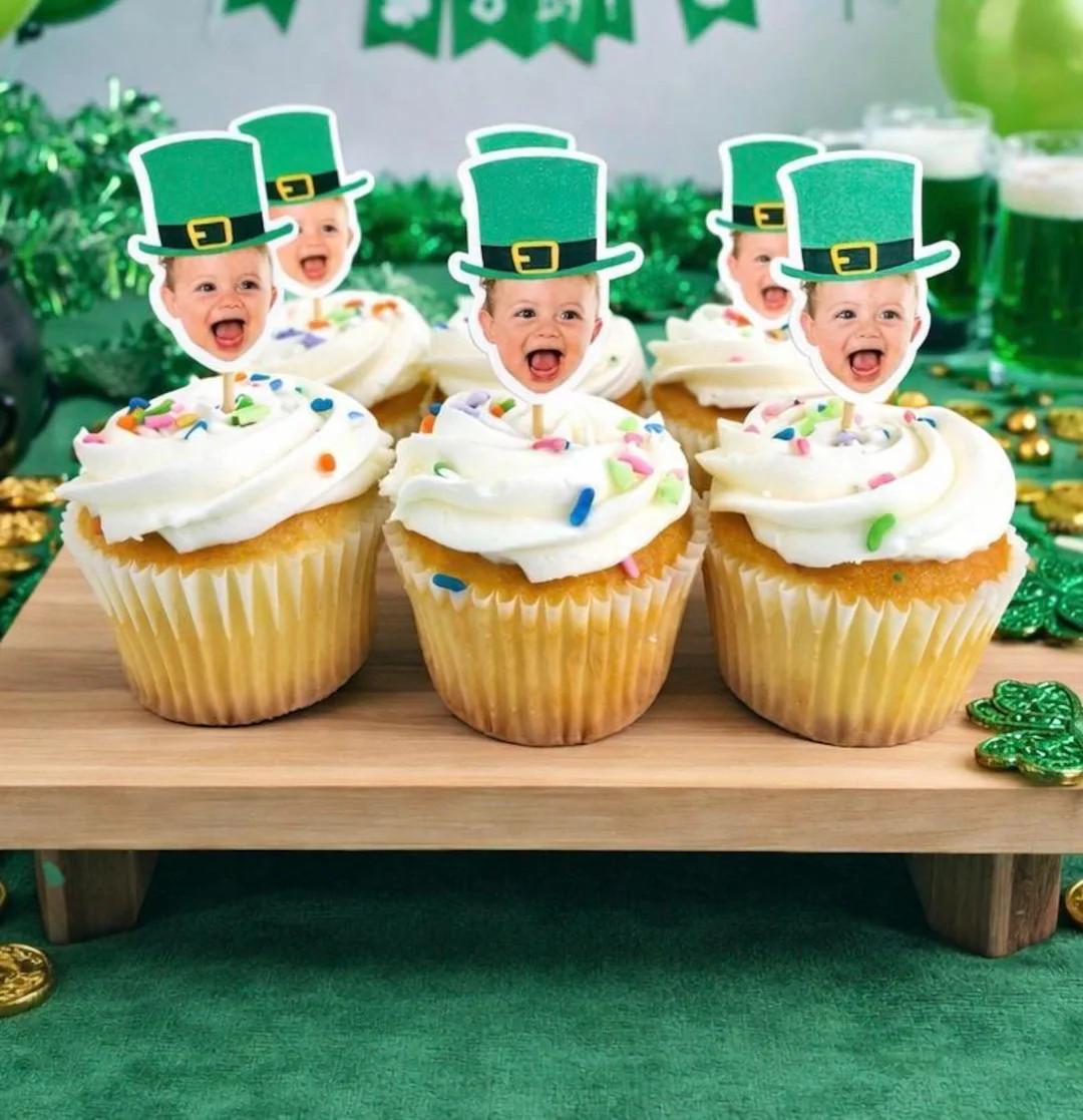 Lucky One Cupcake Toppers | Saint Patrick’s Day Face Cupcake Toppers | Lucky One Birthday Party... | Etsy (US)