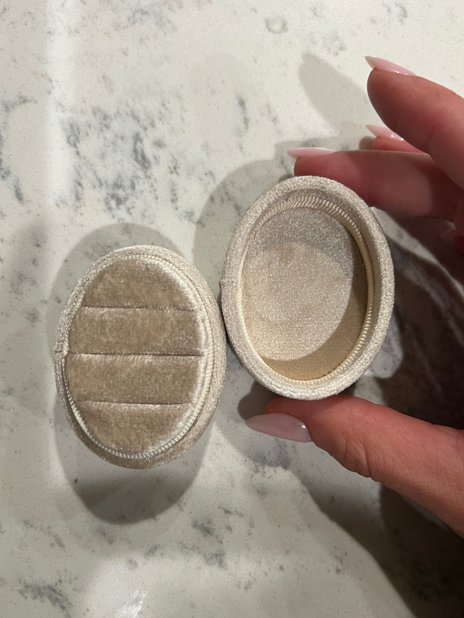 ring box we got for our detail shots on wedding day 🖤 love the velvet and the champagne/beige was nice for some contrast from our black invitations! Also recommend doing a different shape ring box from your invitation shape to add some dimension shape wise. (Our invitations were rectangular so the oval adds some softness/roundness to the detail shot!)

#LTKwedding #LTKfindsunder50 #LTKstyletip