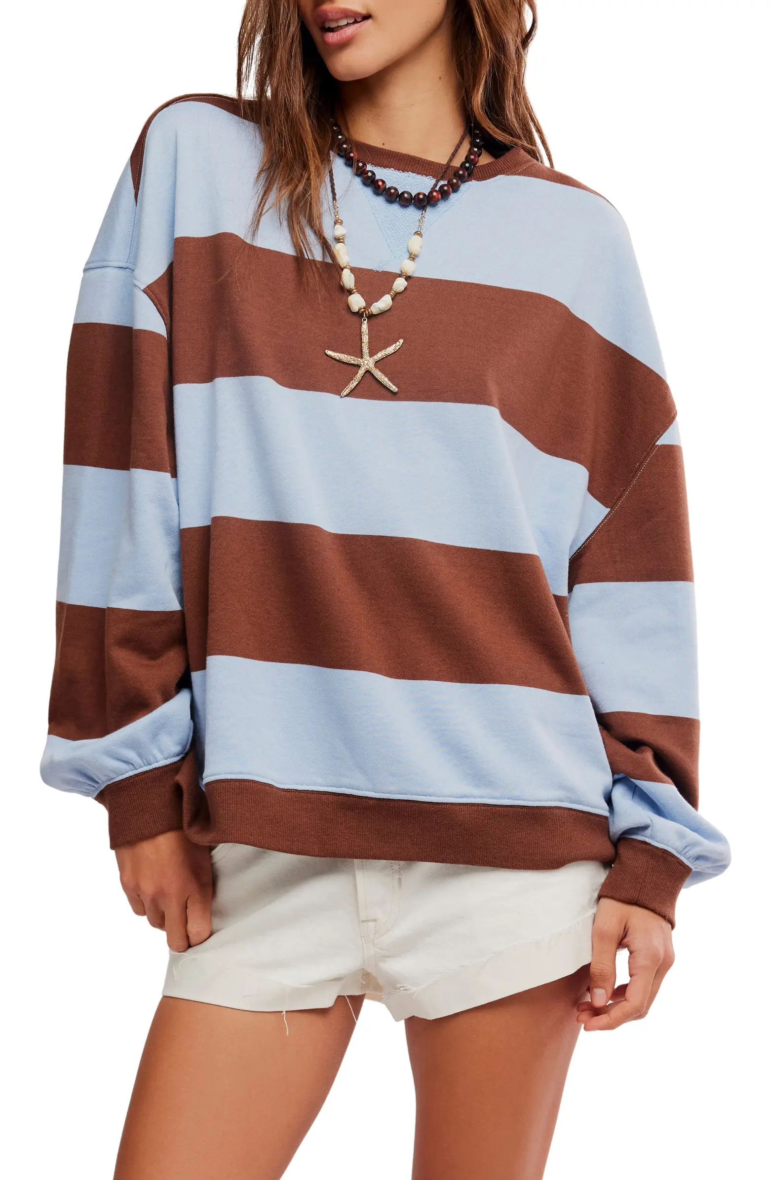 Oversize Stripe Sweatshirt | Nordstrom