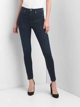 Gap Womens Super High Rise True Skinny Jeans In 360 Stretch (Dark) Blue Black Size 24 | Gap US