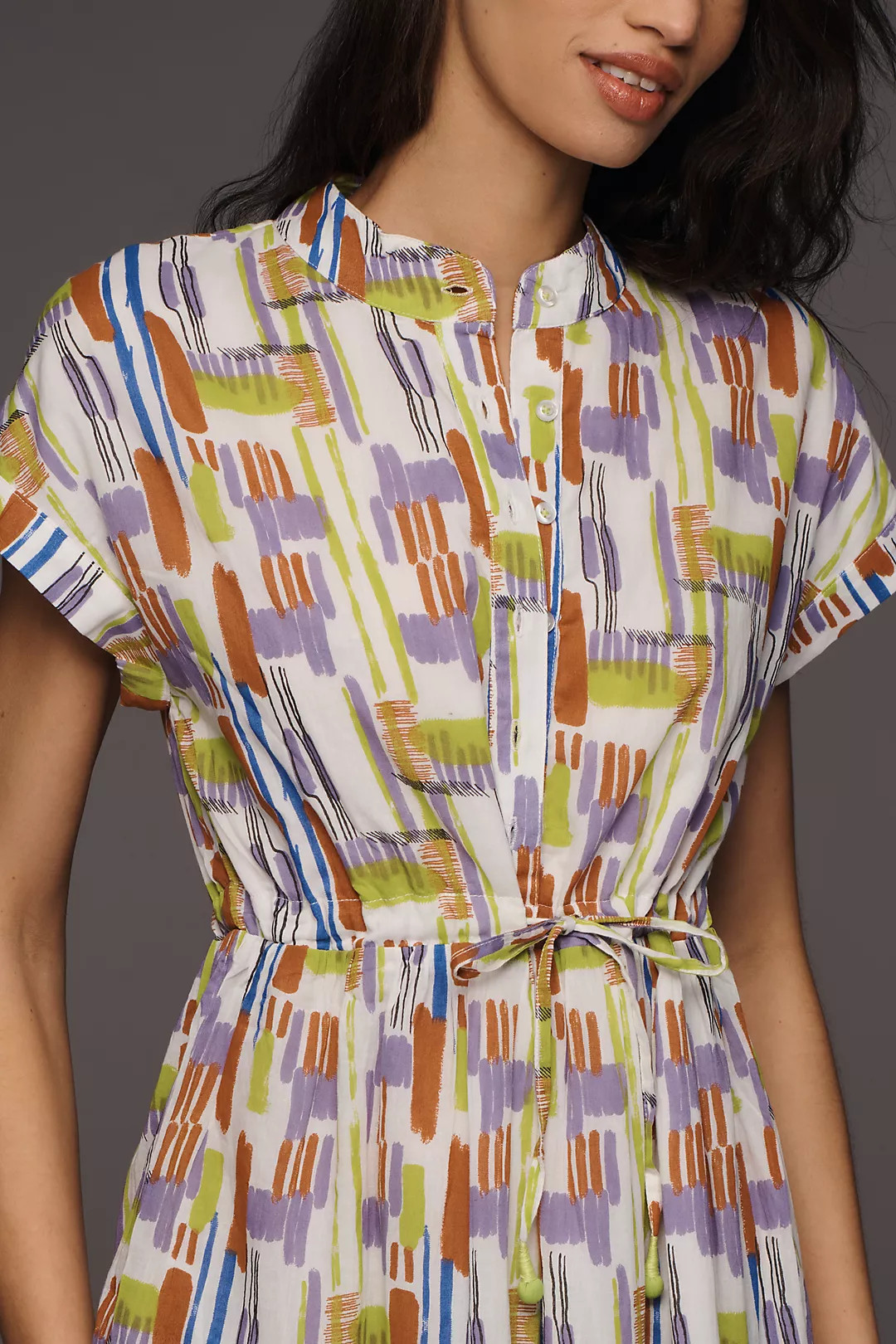 Ro's Garden Cotton Mumi Cap-Sleeve Midi Dress | Anthropologie (US)