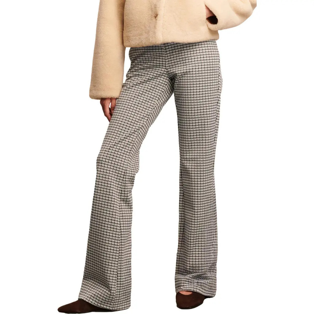 NEXT Houndstooth Check Bootcut Pants in Black/Beige at Nordstrom, Size 8 Us | Nordstrom