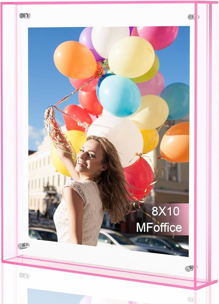8x10 Picture Frames, Stunning Color Acrylic Floating Photo Frame, Use as 8x10, 8x8, 6x8 Picture F... | Amazon (US)