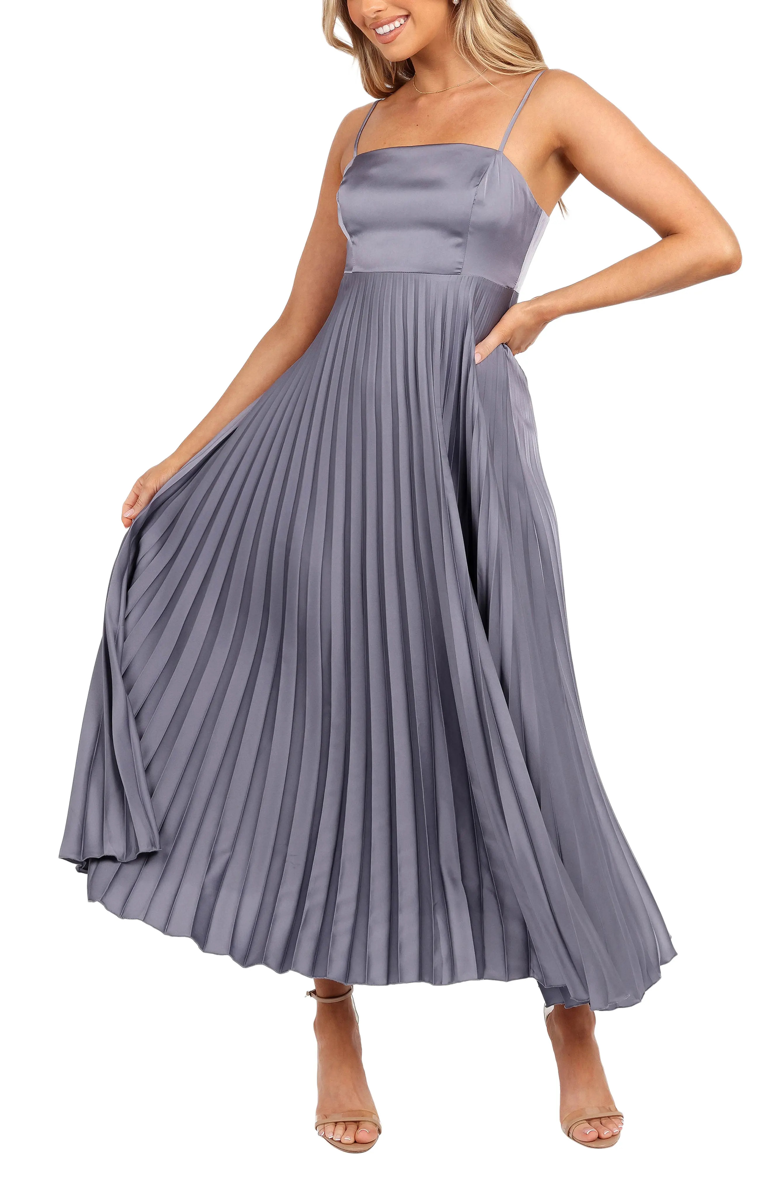 Keegan Pleated Satin Dress (Women) | Nordstrom | Nordstrom
