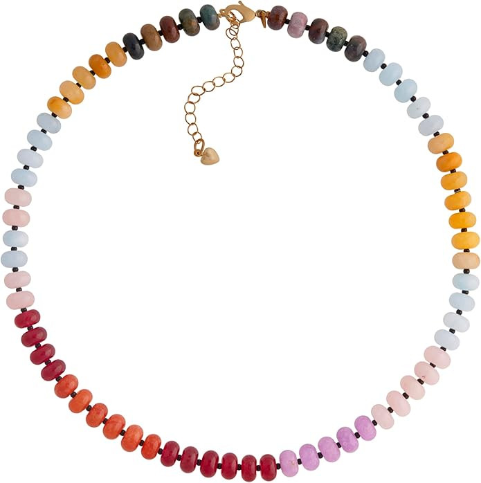 Sacina Trendy Boho Colorful Beaded Choker Necklace, Crystal Necklace, Hippie Necklace, Summer Nec... | Amazon (US)