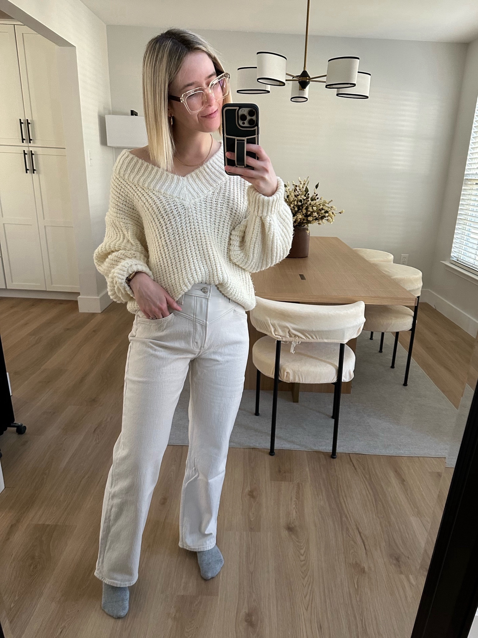 TopShop oversized sweater - sold out linking similar 

Abercrombie Mixed Fabric Curve Love High Rise 90s Relaxed Jean 25s. Not sure how I feel about the look of these on me personally but they fit tts for this style 

#LTKsalealert #LTKMostLoved #LTKfindsunder100