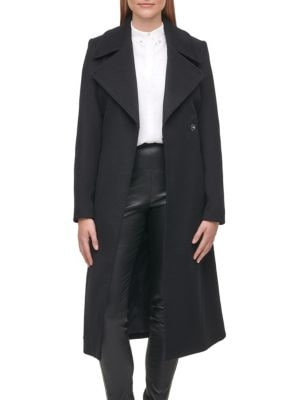 Double Breasted Wool Blend Wrap Coat | Saks Fifth Avenue OFF 5TH