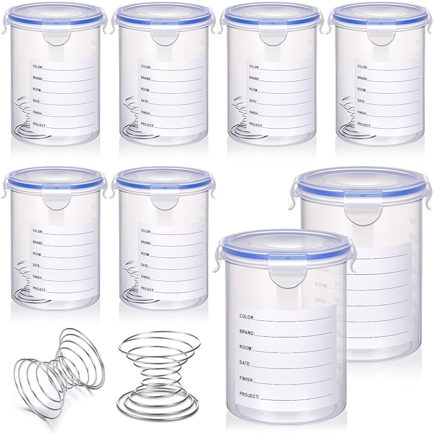 Remerry 8 Sets Paint Container with Stainless Steel Mixing Ball Touch up Storage Cups with Lids P... | Amazon (US)