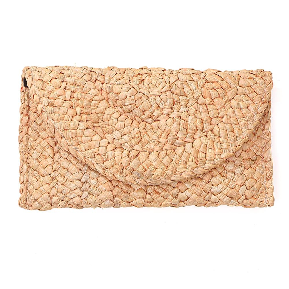 FARVALUE Women Straw Clutch Summer Straw Beach Bag Hand-woven Summer Envelope Purse Wallet | Amazon (US)