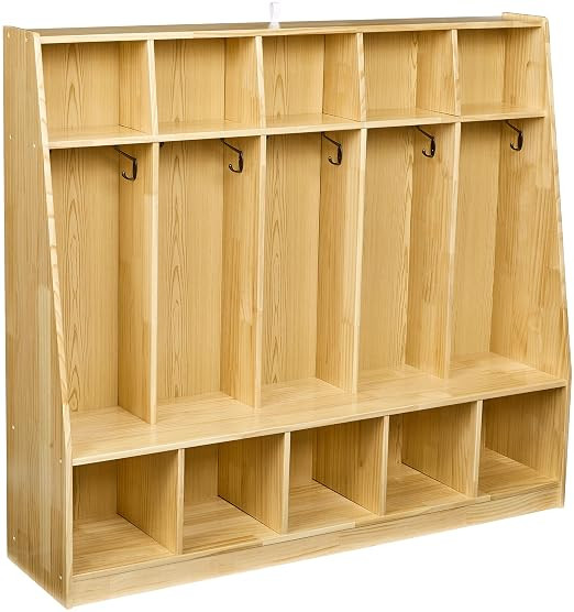 Amazon Basics Coat Locker, 5-Section with Bench | Amazon (US)