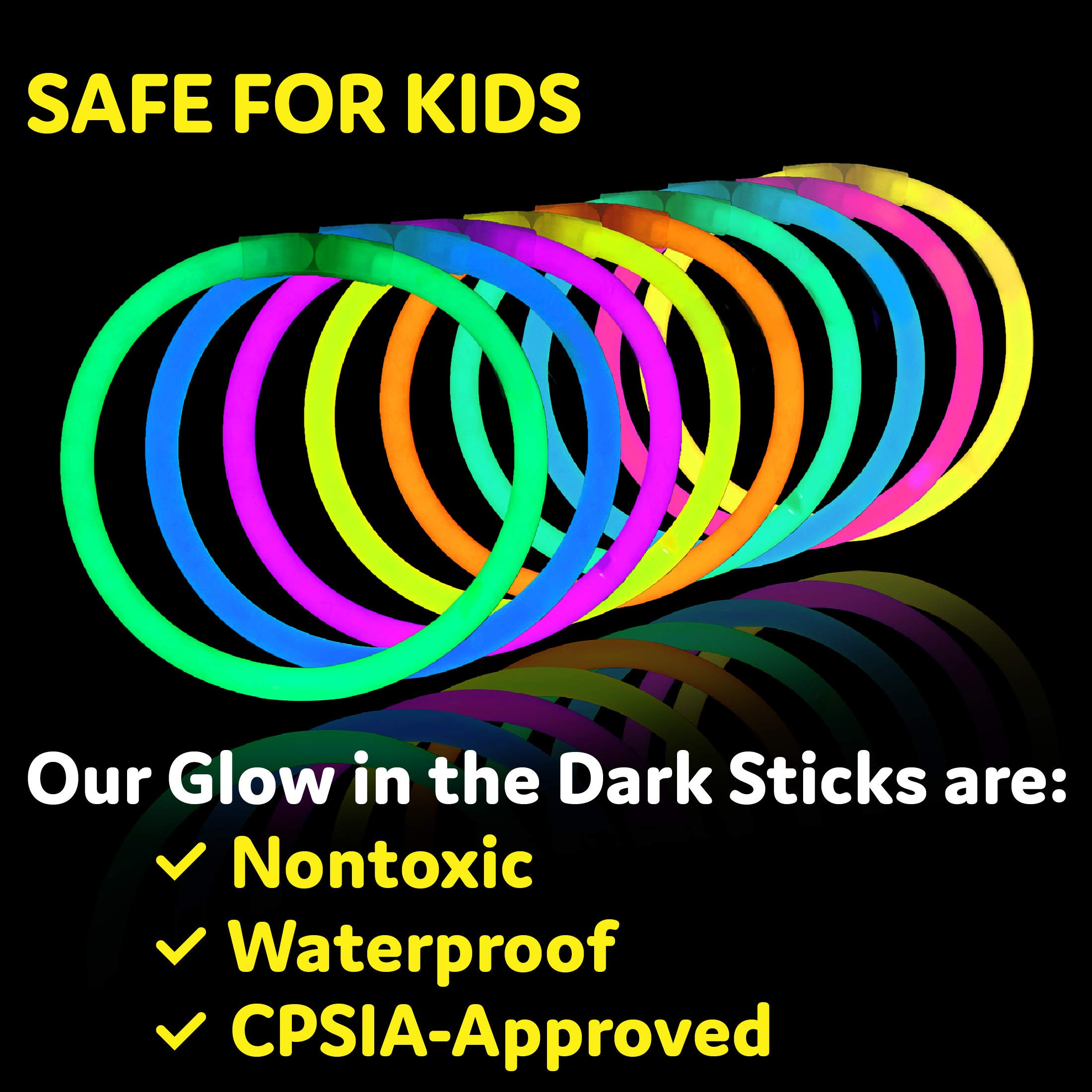 PartySticks Glow Sticks Party Supplies 100pk - 8 Inch Glow in the Dark Light Up Sticks Party Favo... | Amazon (US)