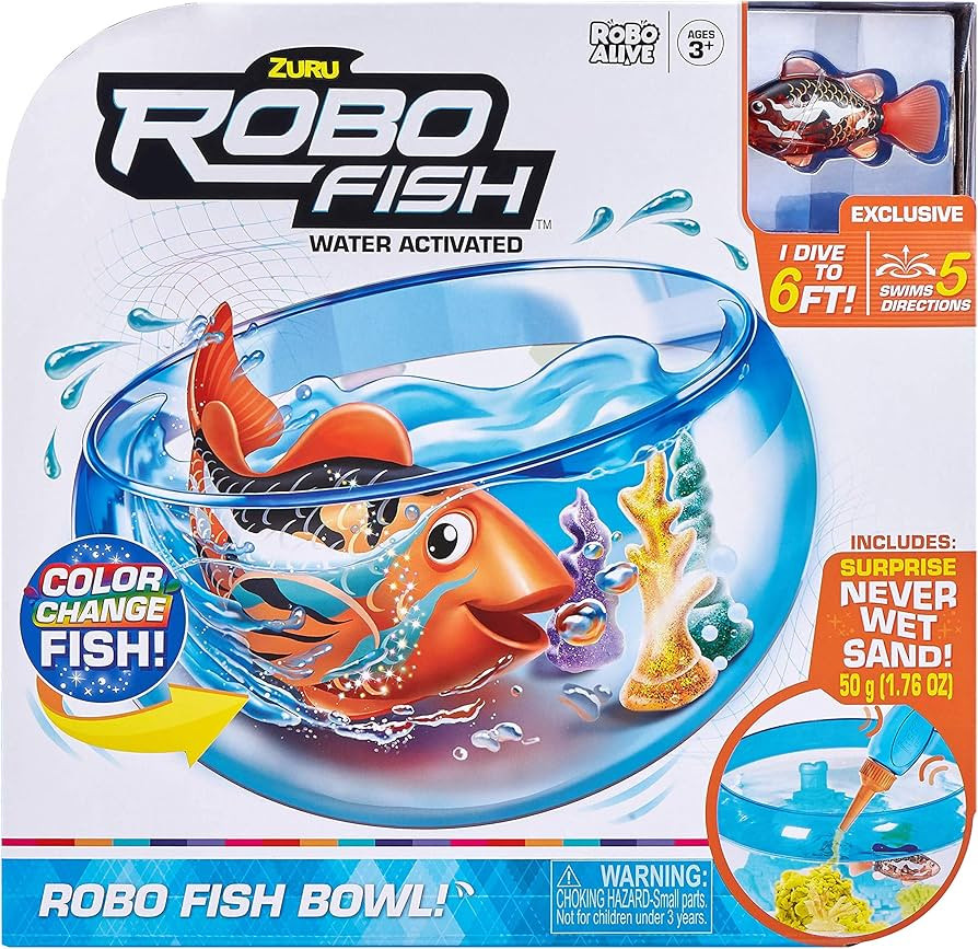 Robo Fish Water Activiated Swimming Pets Fish Bowl Playset by ZURU Color Changing Toys and Never ... | Amazon (US)