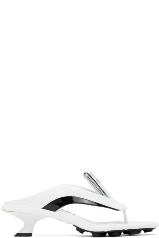 White Thong Heeled Sandals | SSENSE
