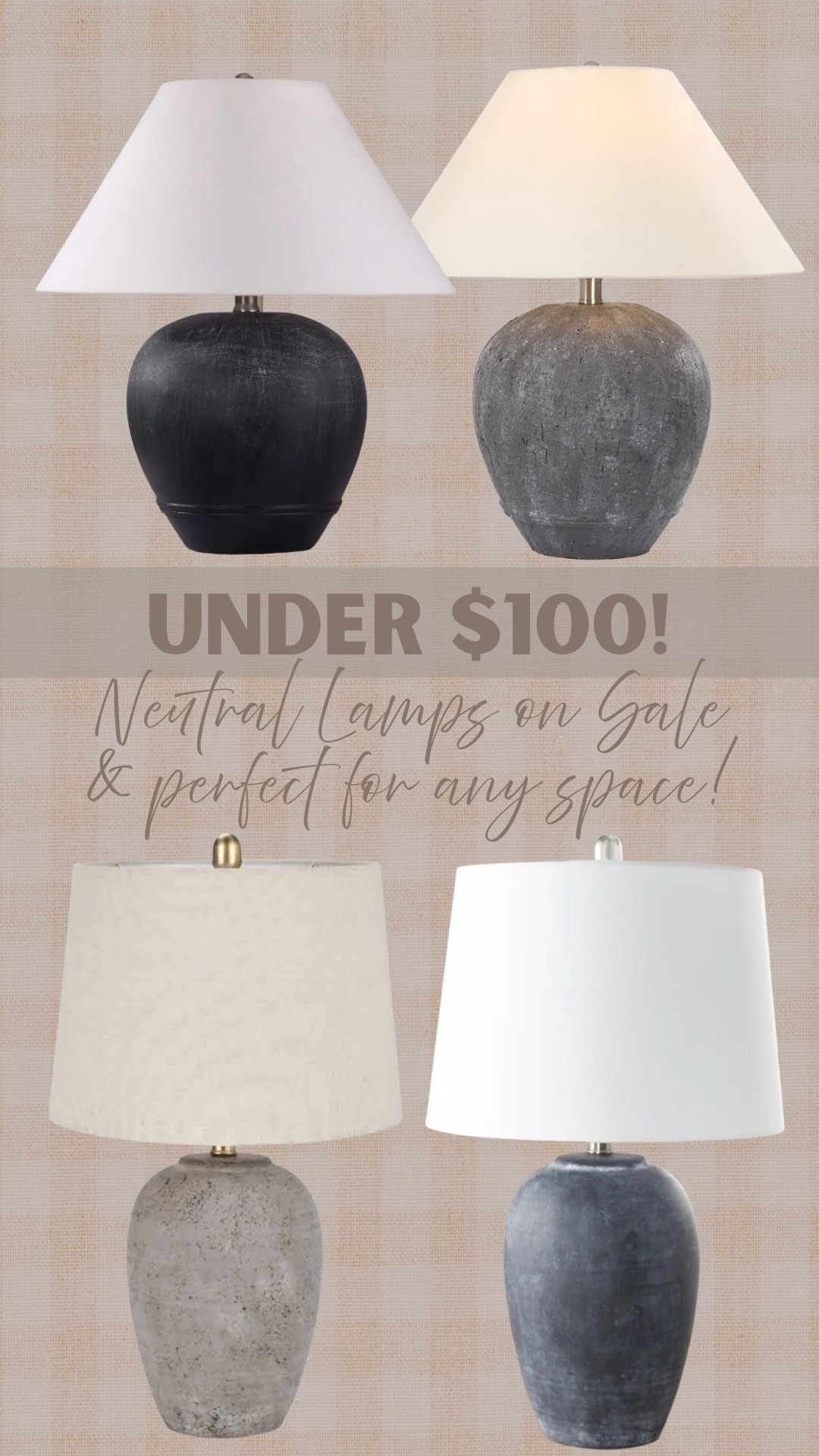 I’m obsessed with these lamps! The neutral tones and gorgeous texture make them perfect for nightstands, end tables, or consoles. This time of year, I’m all about creating a cozy, moody vibe—and nothing sets the mood like soft lamp lighting. Turn off those bright can lights and switch on a warm, inviting glow ✨🕯️

#HomeDecor #CozyHome #NeutralHome #InteriorDesign #DecorInspo #HomeStyling #DesignTips #LTKHome #FallDecor #MoodyHome #TableLamps #HomeDesign #WarmAndCozy #HomeDecorInspo #StyledSpaces

#LTKHome #LTKFindsUnder100