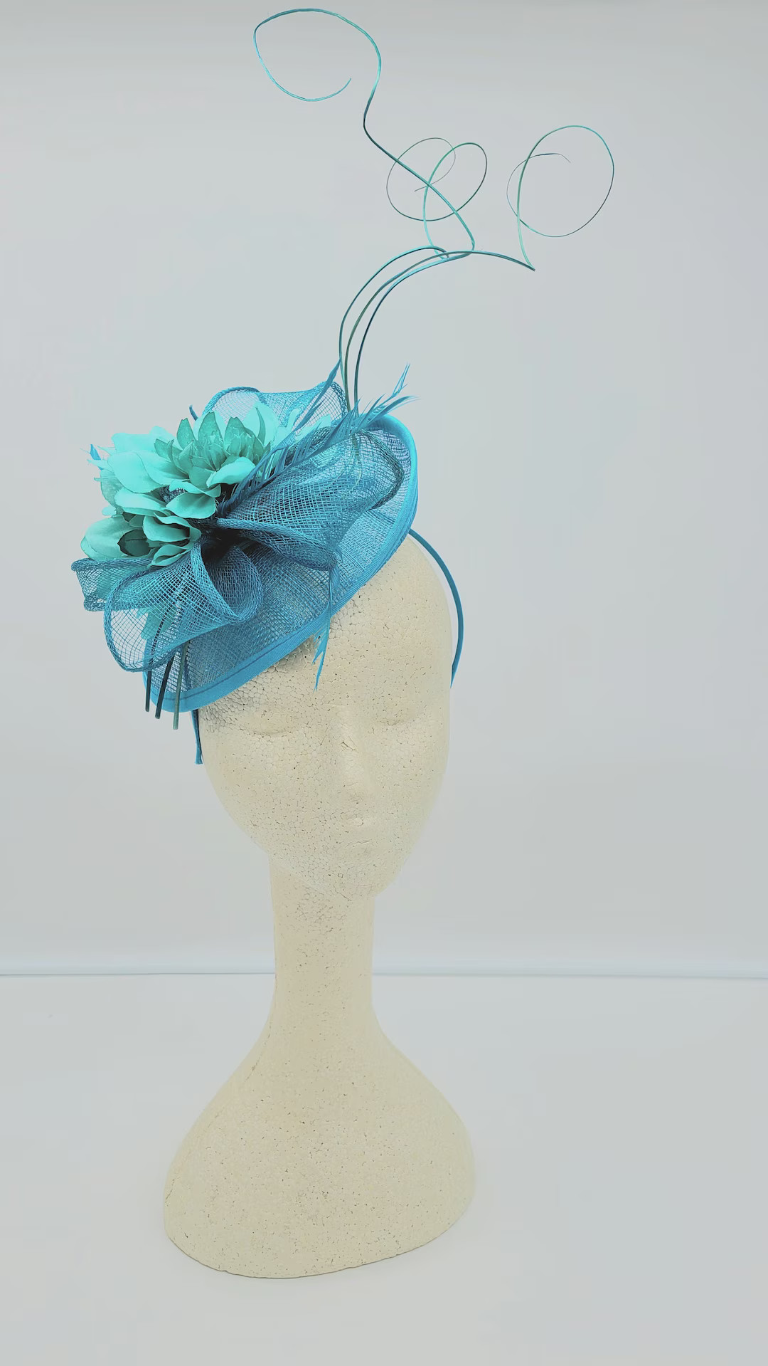 Teal Blue Kentucky Derby Fascinator - Blue Wedding Hat, Royal Ascot, Tea Party Hat, Church Hat, E... | Etsy (US)